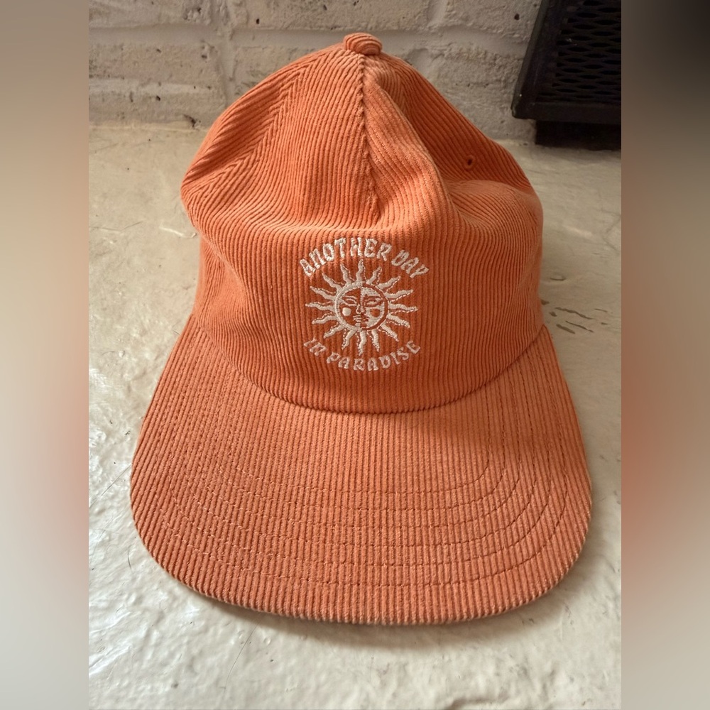 American Eagle Embroidered Corduroy Baseball Cap in Orange